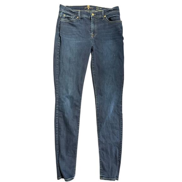 7 For All Mankind Women’s Jeans The Skinny Dark Wash Stretch Denim Size 30 - Picture 1 of 8